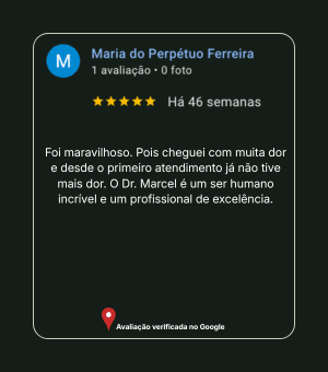Avaliação 10 no Google sobre Dr. Marcel Carvalho