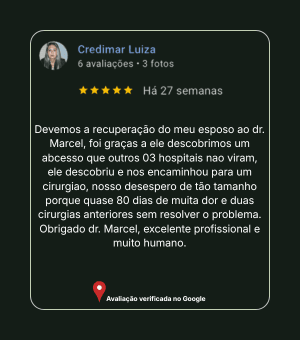 Avaliação 4 no Google sobre Dr. Marcel Carvalho