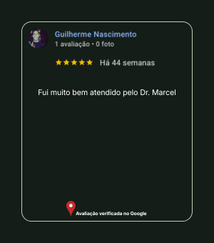 Avaliação 6 no Google sobre Dr. Marcel Carvalho