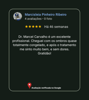 Avaliação 8 no Google sobre Dr. Marcel Carvalho